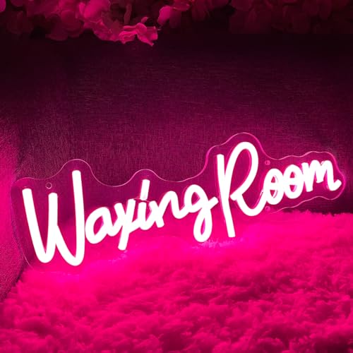 Image of Waxing Room Neon Sign For Spa Beauty Room Nail Brows Lashed Salon Studio LED Wall Art Decor For Business Stores Logo Barber Shops Led Word Indoor Custom Neon Lights 5V USB Powered Pink 40x13.3 cm