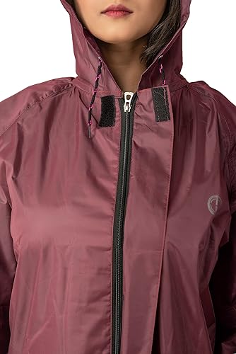 Image of THE DRY CAPE ; LET IT RAIN Women's Waterproof Rain Coat | Packable, Full Length with Hood & Pockets | Urban Commuter Rainwear