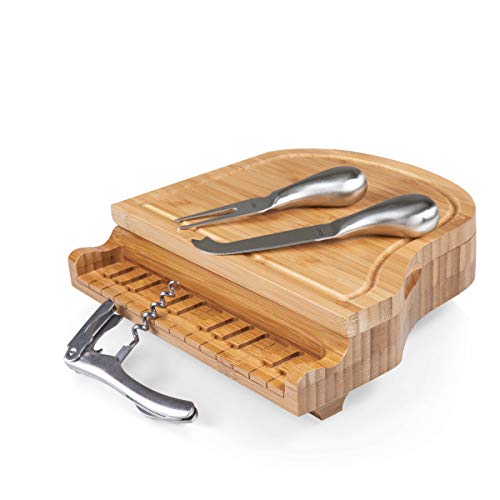 Set de tabla para quesos estilo piano con cuchillos miniatura 2