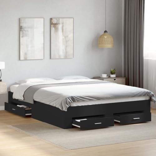 Gecheer Estructura de Cama con Cajones,Somier de Listones con Almacenaje,Marco de Cama de Madera con cajones de...