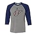 TeesAndTankYou State Shape Baseball West Virginia Three-Quarter Raglan Sleeve Baseball Shirt Unisex Small Grey/Navy