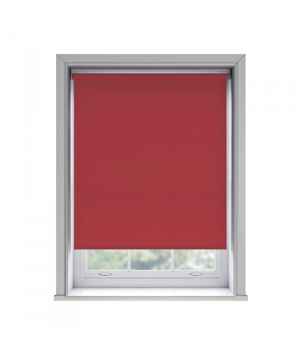 175cm No Drill Red Thermal Blackout Roller Blind (170cm Drop)
