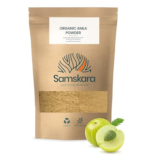 Amla en Polvo BIO | Samskara | Amla Orgánico y Puro para Cabello y Piel | Fuente Natural de Vitamina C, Colágeno y Calcio | Polvo de Amla 100% Ayurveda - 250 gr