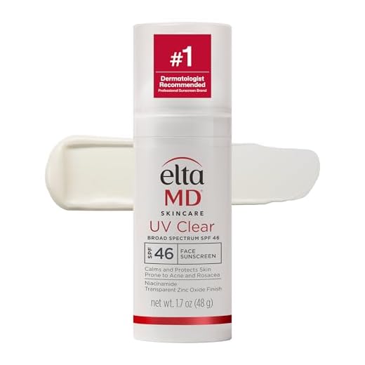 EltaMD UV Clear Facial Sunscreen Broad-Spectrum SPF 46 for Sensitive or Acne-Prone Skin, Oil-Free, Dermatologist-Recommended Mineral-Based Zinc Oxide Formula, 1.7 oz