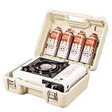 Horno de casete, cocina al aire libre, estufa al aire libre, juego de horno de casete de caja de 3,3 kW, potencia de fuego, seguro, a prueba de explosiones y resistente al viento, recoge energía y