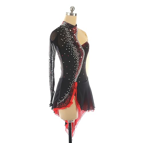 VVieer Collant de Ginástica Gradiente Meninas Roupa Desportiva Preto e Vermelho Combinação de Cores