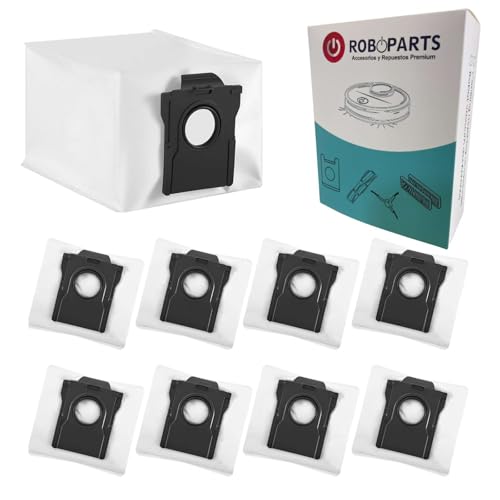 Roboparts® Recambios Compatibles con Cecotec Conga X70 / X70 Xtreme. 8 Bolsas de reemplazo para Base Robot Aspirador