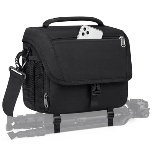 Image of ZORBES Travel Camera Bag Organizer Bag Multi-Compartment and Pockets, Waterproof Polyester Bag with Handle & Shoulder Strap, Universal Camera Storage Bag for DSLR /SLR /Mirrorless Camera, 25x16x20cm