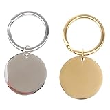 COHEALI Metallverkleidung Schlüsselanhänger 2pcs Edelstahl DIY Blankelschlüsselkettenflat -Anhänger Schlüsselketten -Schmuckzubehör Schlüsselbund Medaillon Schlüsselanhänger