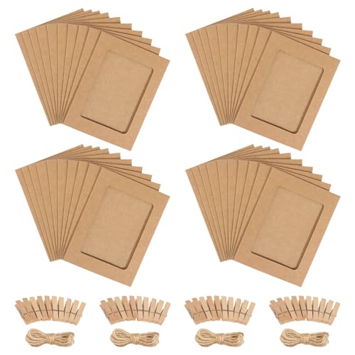 Fotogirlande 40 Stück Foto Girlande Papier Bilderrahmen Kraftpapier 10x15...