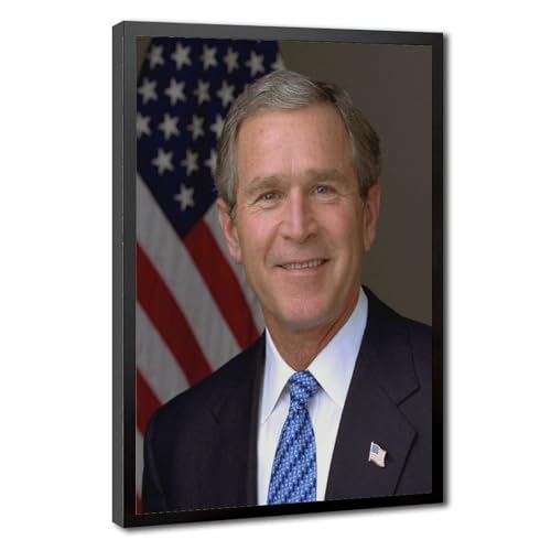Impression sur toile George W Busch poster WCYB de qualité supérieure avec cadre