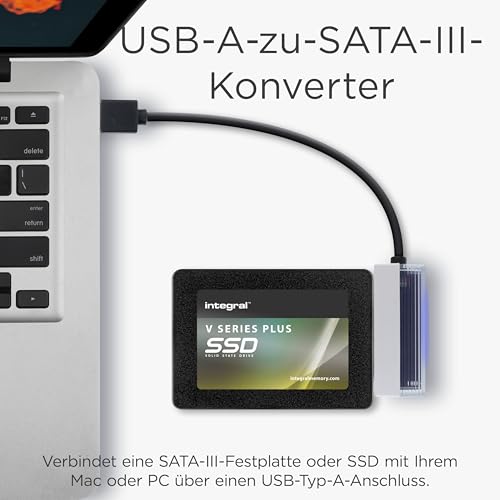 Image of Integral SB-A USB 3.0 to 2.5 inch SATA Converter - Compatible with HDD and SSD - USB-A Adapter for Mac and PC