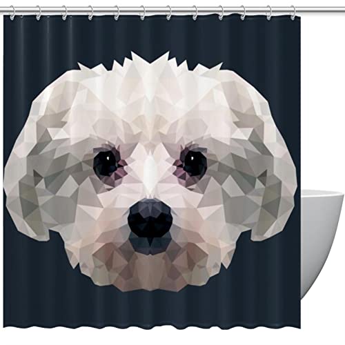 Rideau de douche anti éclaboussures chien abstrait lavable en machine