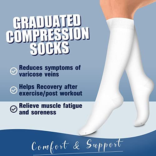 Image of Laite Hebe 4 Pairs-Compression Socks for Women&Men Circulation-Best Support for Nurses,Running,Athletic