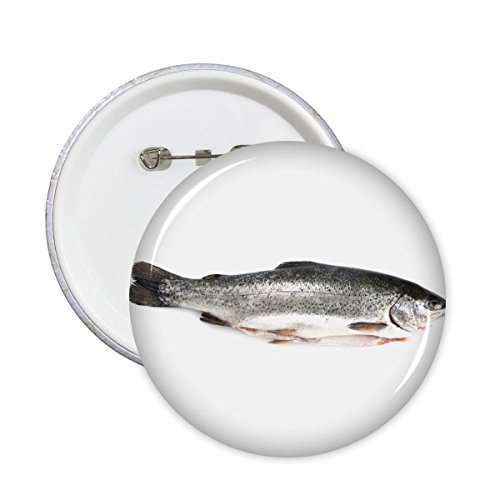 Pins rond gris poisson frais Océan badge bouton vêtement 5pcs S