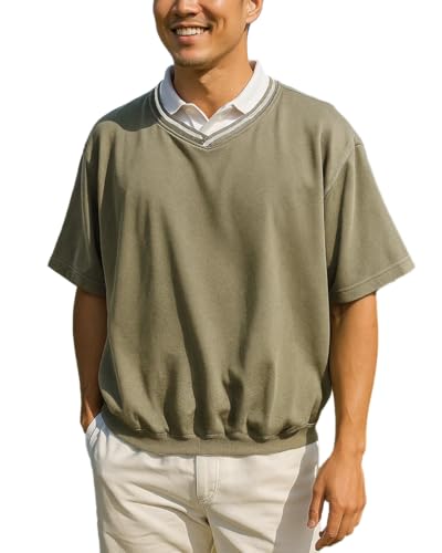 Akwa Men's Crew Neck Golf Short Sleeve Windshirt Lightweight