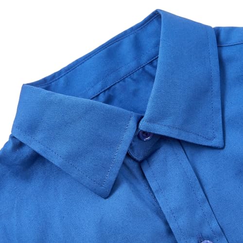Image of Boys' Button Down Dress Shirts Kids Long Sleeve Solid Collared Uniform Shirt for Toddler Boy (Size 2T-20)