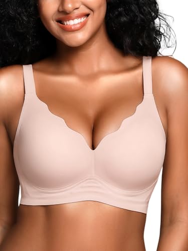 Image of Seamless Jelly Bras for Women No Underwire with Support - Wireless Bralettes Everyday Full Coverage Comfort Tshirt Bra