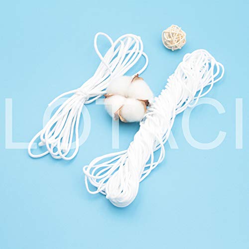 Elastic Bands for Sewing White Elastic Cord 1/8 Inch Heavy Stretch Rope Earloop String Round 10m