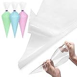 Guangdejin 16” Disposable Cake Decorating Pastry Bags, Clear Piping Bags for All Tips or Couplers,...