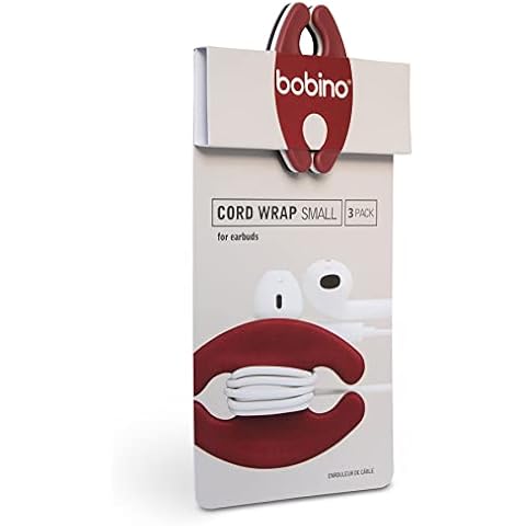 Bobino | Cord Wrap | Cord Organizer | Desk Cable Management | Cord Holder & Cable Organizer | Cord Organizer for Desk Accessories | Cable Holder & Wire Organizer Under Desk | Cord Ties | Small 3 Pack Cover