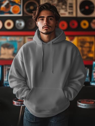 Image of Veirdo 280 GSM Cotton Fleece | Hooded Neck Full Sleeve | Regular Fit Sweatshirt | Solid Hoodie for Men | Sizes: S to 3XL