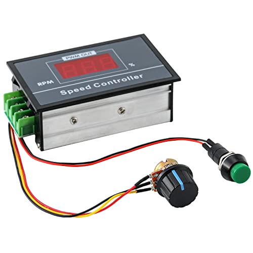 Greluma 1 pieza DC 6-60V 12V 24V 36V 48V 30A Controlador de velocidad de motor PWM ajustable, pantalla digital Controlador de control de motor DC con interruptor de parada de arranque