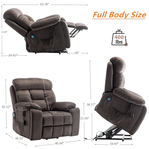 Litvz L1011-DARK BROWN 26In Extra Wide Recliner Chair For Big Man 400Lbs thumb #2