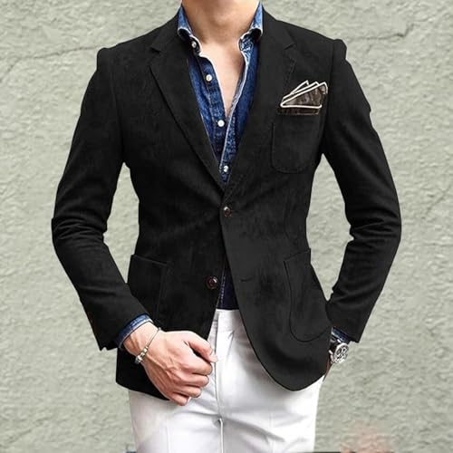 Blazers for Men Vintage Two Button Notched Lapel Sports Coat with Pocket Slim Suit Jackets for Wedding Dinner Party4