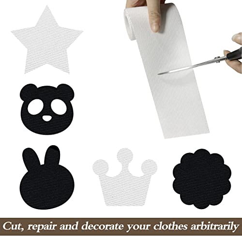 Image of KING MOUNTAIN 100% Cotton Fabric Iron-on Repair Patch, Inside&Outside Clothes Repair Patch, 3 inchx60 inch with Backing Glue Repair Decorative Patch kit (Off-White)