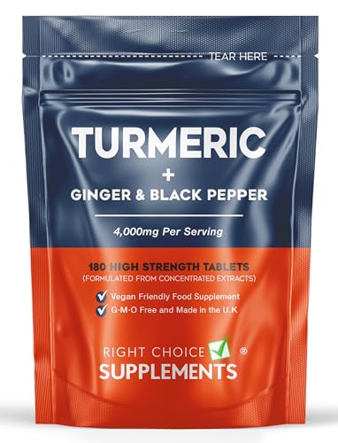 Turmeric Tablets 4000mg with Ginger and Black Pepper