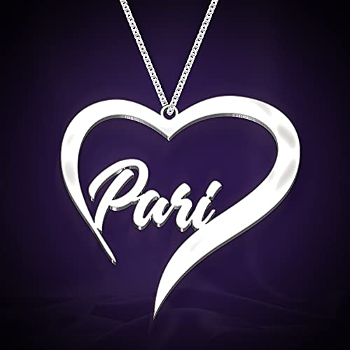 Image of Pari Cursive Gold & Silver Name Pendant Necklace, Best Jewelry Gift for Girls.