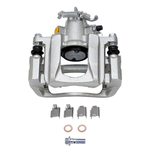 Image of Detroit Axle - Rear 2pc Brake Calipers for 2008-2012 Dodge Grand Caravan Chrysler Town & Country 2012 Ram C /V 2009-2012 Volkswagen Routan Routan, Disc Brake Calipers with Bracket Replacement
