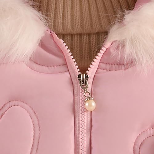 Boys Girls Flowers Jacket Faux Fur Hood Winter Warmth Cute Coat Kids Outdoor Thick Warm Outerwear Soft Youth Coats4