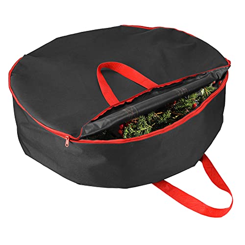BFYDOAA Christmas Wreath Storage Bag,Wreath Storage Container Waterproof Dustproof Sturdy Handles Round Zippered Storage Bags for Wreaths Garland Christmas Tree Holiday Supplies (76x20cm)