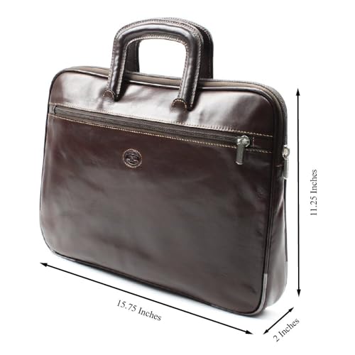 Tony Perotti Unisex Italian Bull Leather Genoa Zip Around Top Handle Leather Document Case2