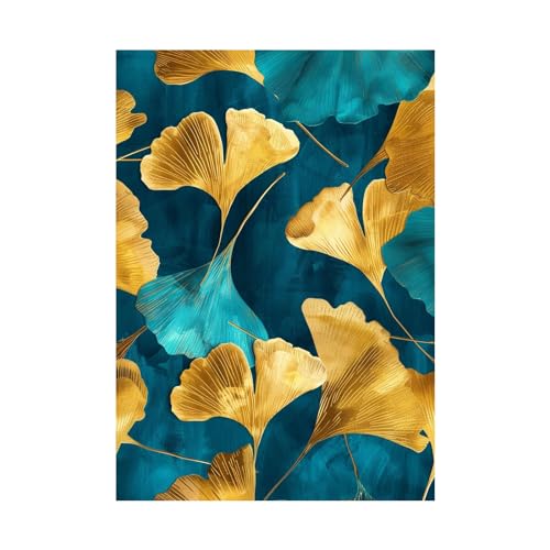 Tableau feuille de ginkgo 80x120cm sans cadre pour decoration murale