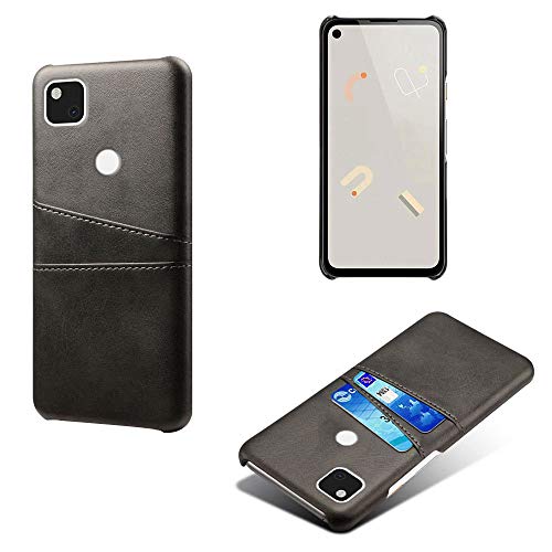 Google Pixel 4a Case, Premium PU Leather Wallet Card Holder Protective Case for Google Pixel 4a Shockproof Back Bumper Phone Case Cover(Black)