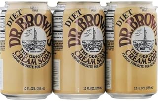 Dr. Brown Diet Cream Soda, Pack of 48, 12oz Cans