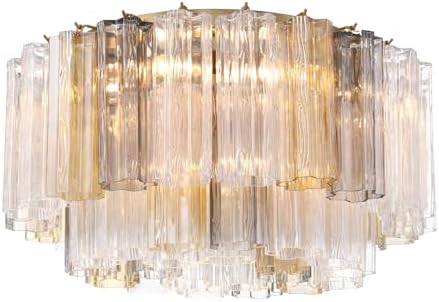 Crystorama Addis 7 Light Aged Brass Flush Mount