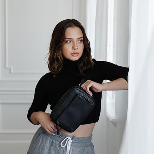 Image of AYLA & CO Women's Fanny Pack Adjustable Belt Bag with Crossbody Style, Magnetic Pocket, Key Leash, and Charging Pocket, Extended Strap 40-61 Inch, Peacock