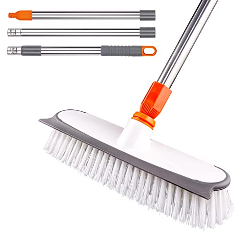 Heavy Duty Floor Scrub Brush with Long Handle,BITOPE 12