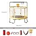 5FT Kids Trampoline,Adjustable Baby Toddler Trampoline Mini Circle Trampoline with Basketball Hoop Swing Sandbag Ocean Balls Enclosure Net for Kids Children Age 1+ Indoor Outdoor Orange Yellow 150CM