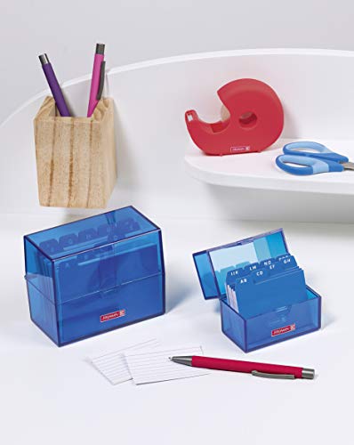 Brunnen 102057033 Karteikasten, 12 x 9, 5 x 6, 5 cm (für A7 Karteikarten), Polystyrol, azur, Colour Code