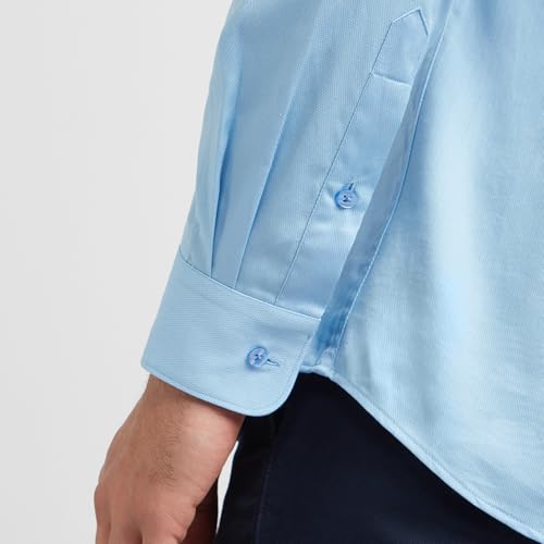 Image of Raymond Men's Slim Fit Solid Pattern Pure Cotton Semi Cut Away Collar Full Sleeve Formal Shirt