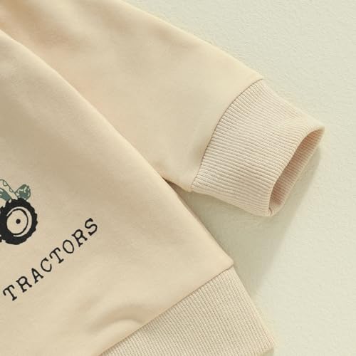 toddler baby boy crewneck sweatshirt tractor letter long sleeve pullover tops fall winter outfits casual clothes