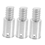 TEHAUX 3個 属製ねじ式接続パーツ 耐久性ポール用スレッドアダプター 掃除用ブラシ モップ対応簡単取り付け型コネクタ