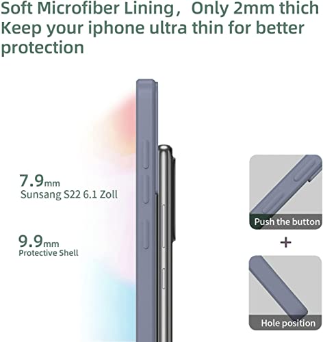 Image of DIZORO Liquid Silicone Case with Microfiber Coushioning Compatible for Samsung Galaxy S21 FE 5G Shockproof Slim Back Cover, Gel Rubber Full Body Protection - Lavender Grey
