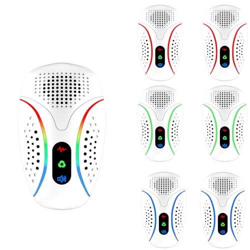 Repelente Ultrasónico de Plagas para Interiores, Pack de 6,Cobertura hasta 180m² por Dispositivo,3 Modos Ajustables,Seguro y Sin Químicos, Silencioso,Ahuyenta Cucarachas, Ratones,Mosquitos y Hormigas