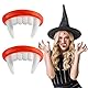 2 Stück Vampirzähne Reißzähne, Wiederverwendbare Vampirgebiss, Halloween Vampir Zähne, Fangzähne Vampir für Kinder Erwachsene, Vampire Fangs für Halloween Cosplay Karneval Kostüm Fasching Party